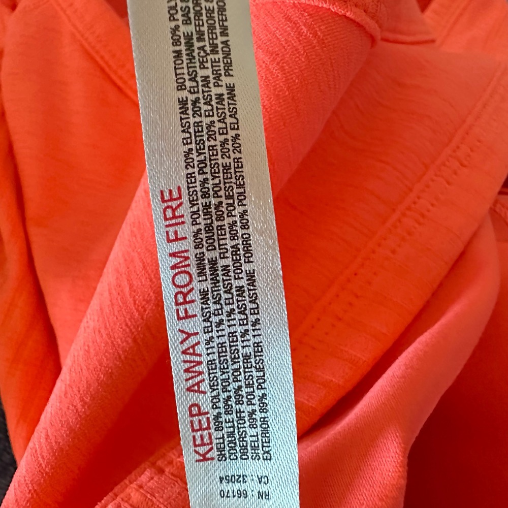Free People Movement Neon Orange Ribbed Athletic Tennis Dress XS Crisscross Back - Picture 9 of 9